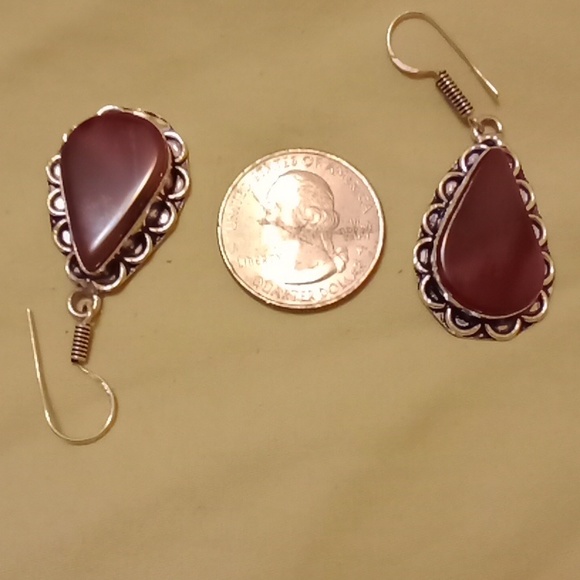 New Australia mookite jasper 925 silver earrings - Picture 7 of 7